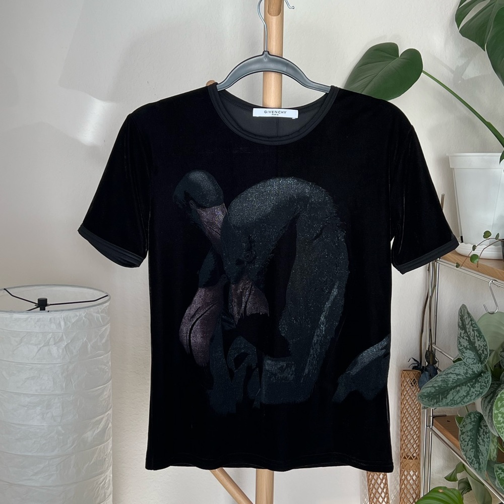 Velvet Shirt with Swans